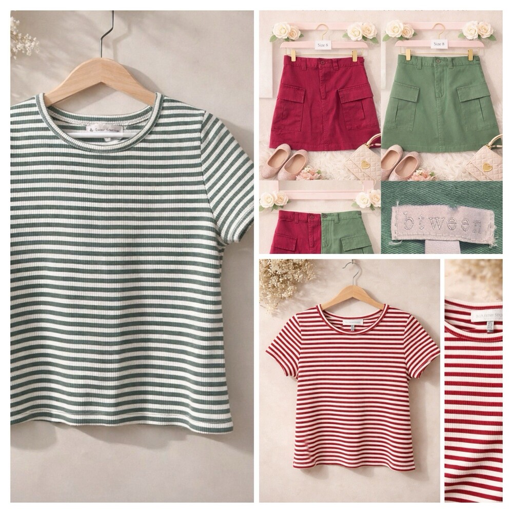 Adorable girls bundle in size 8. includes 2 outfits cargo skirt w/ matching top
